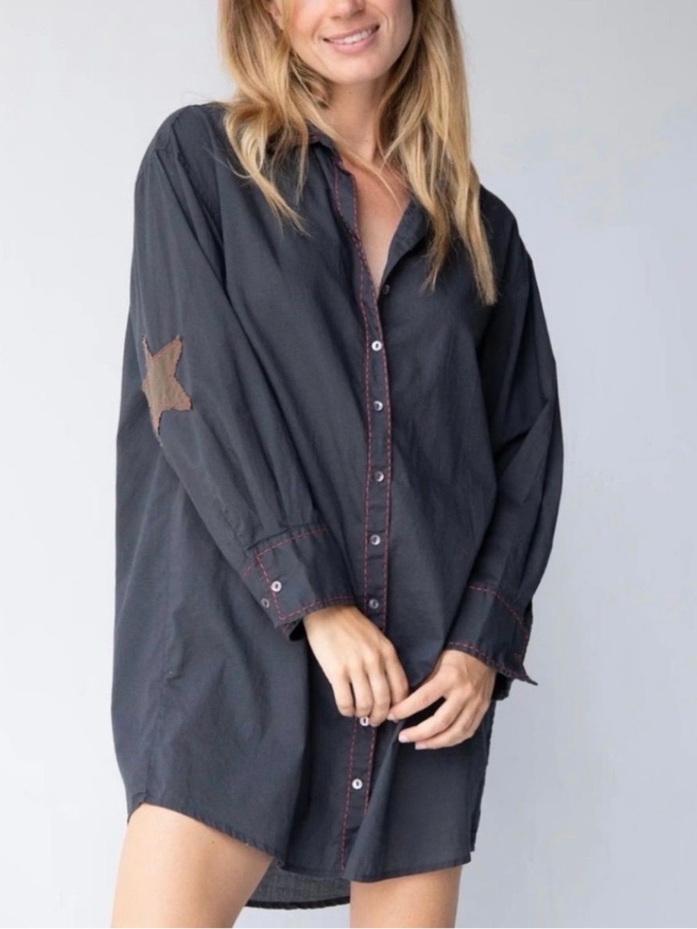 Natural Life Gray Lesli Shirt Dress Size Medium NWT
